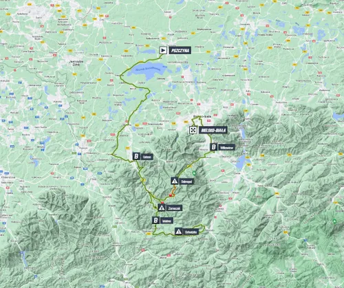 Mapa Tour de Polonia 2023 etapa 5&nbsp;