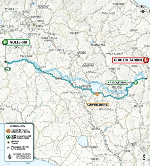 Mapa Tirreno Adriatico 2024 etapa 3&nbsp;
