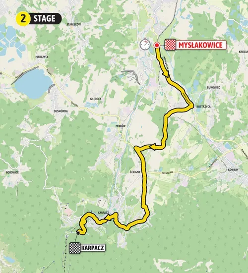 Mapa Tour de Polonia 2024 etapa 2&nbsp;