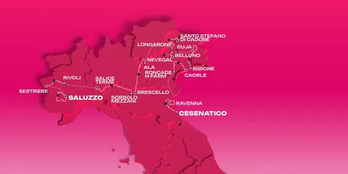 Mapa del Giro de Italia Femenino 2026