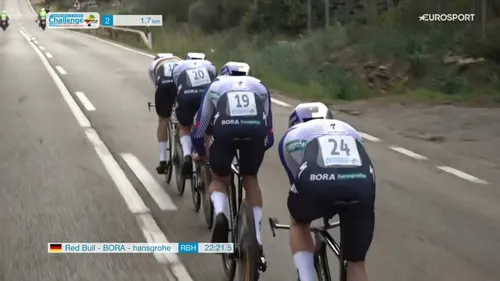 Red Bull - BORA - hansgrohe en la crono por equipos del Trofeo Ses Salines 2026.