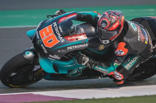OHA, QATAR - FEBRUARY 24: Fabio Quartararo of France and Petronas Yamaha SRT rounds the bend during the MotoGP Tests - Day Two at Losail Circuit on February 24, 2019 in Doha, Qatar. (Photo by Mirco Lazzari gp/Getty Images)
