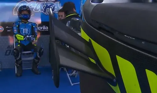 Aprilia with highlighted rear winglets