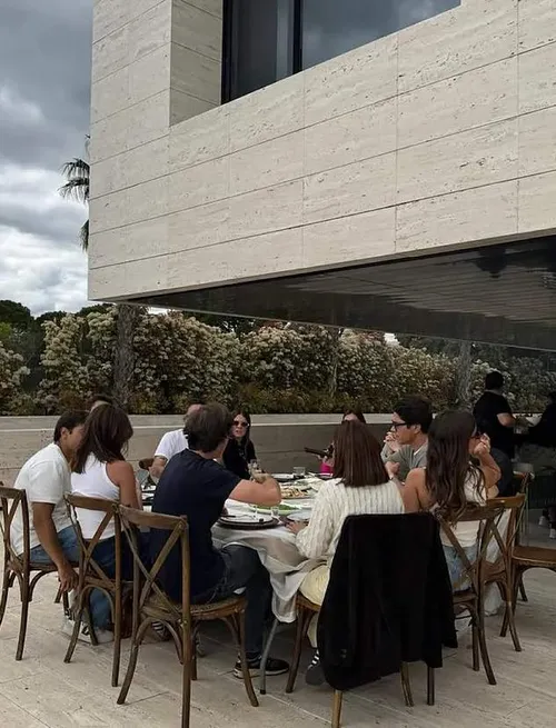Kitchen area with dominant wood finishes