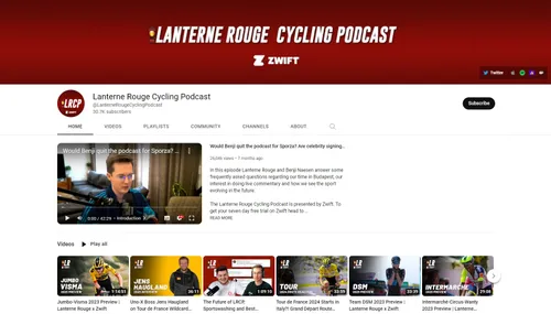 Lanterne Rouge Cycling Podcast's Youtube Channel