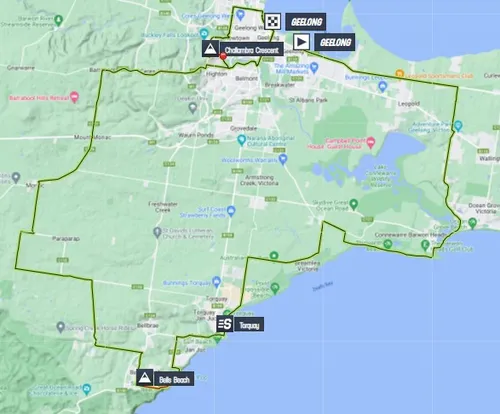 Map Cadel Evans Great Ocean Road Race