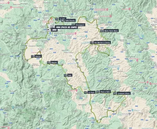 Map Strade Bianche 2023