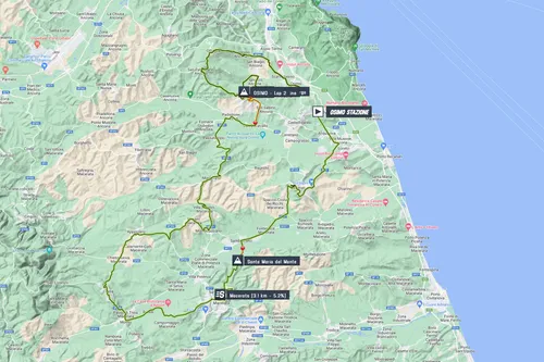 Tirreno-Adriatico stage 6 map