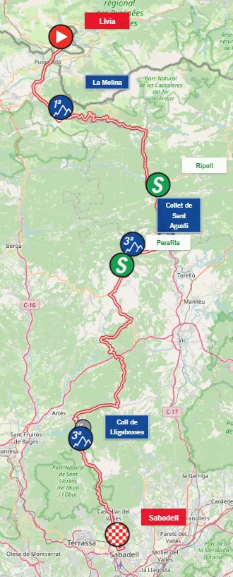 Map Volta a Catalunya 2023 stage 4&nbsp;&nbsp;