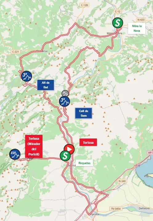 Map Volta a Catalunya 2023 stage&nbsp; 5