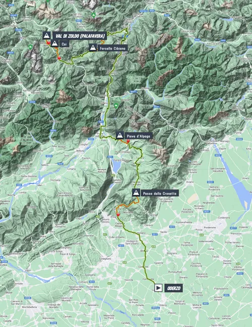 Map Giro d'Italia 2023 stage 18