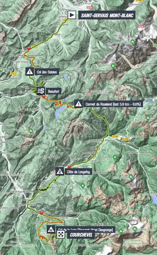 Map Tour de France 2023 stage 17