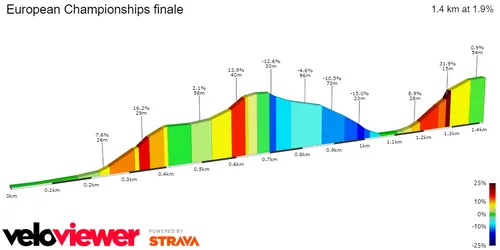 *Small GPS error, not 31% in the final climb