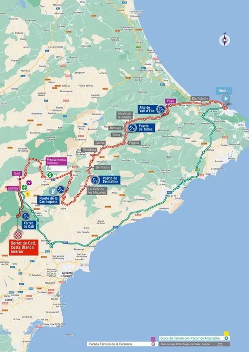 Mapa da etapa 8 da Vuelta a Espana 2023