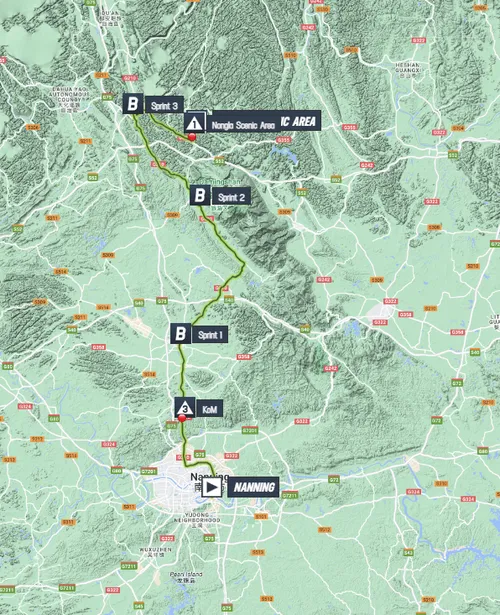 Mapa da Volta a Guangxi 2023 etapa 4