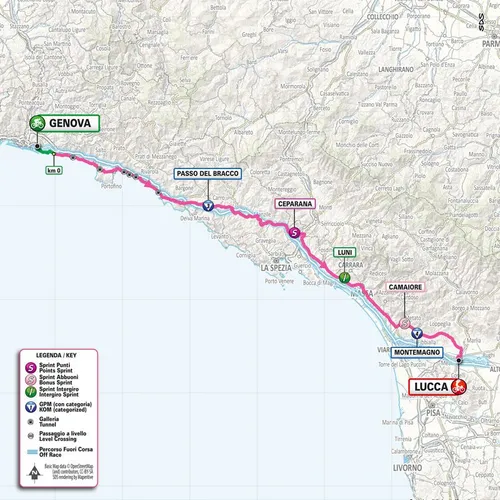 Map Giro d'Italia 2024 stage 5