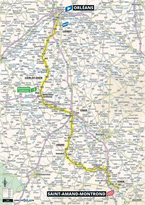 Map Tour de France 2024 stage 10