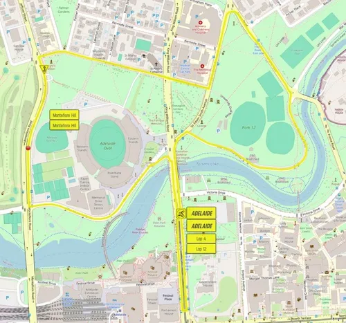 Mapa da 6ª etapa do Tour Down Under 2025