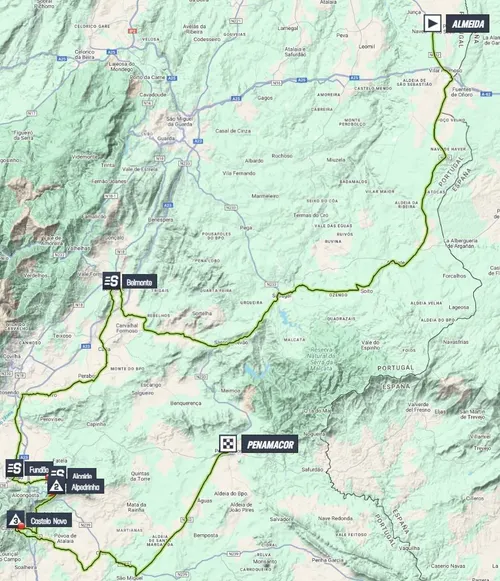 Mapa da 1ª etapa do&nbsp;GP Internacional da Beiras e Serra da Estrela 2025
