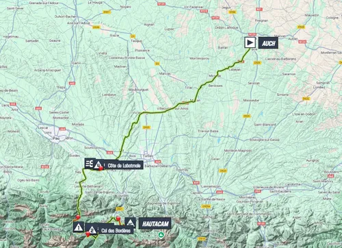Map Tour de France 2025 stage 12