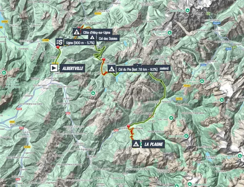 Map Tour de France 2025 stage 19