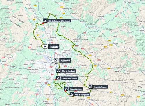Mapa da etapa 11 da Volta a França 2025
