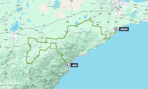 Map of the 2026 Cadel Evans Great Ocean Road Race