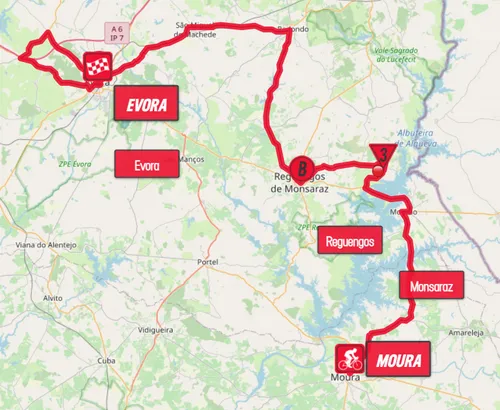 Mapa 5ª etapa » Moura > Évora - 163,1 km