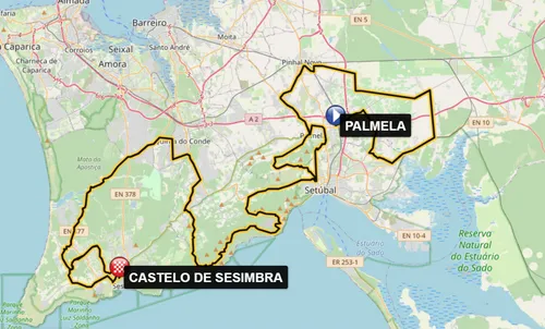 Mapa do percurso do Troféu Internacional da Arrábida 2026