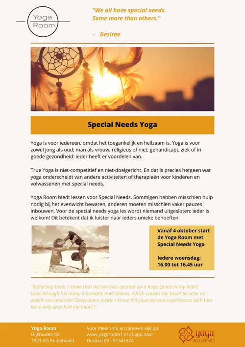 flyer yoga room special needs