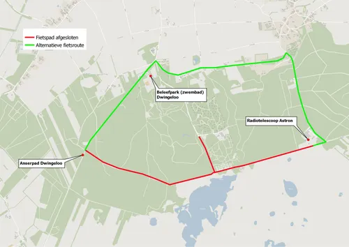 kaartje fietspaden noordzijde dwingelderveld