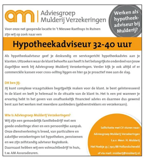 vacature mulderij