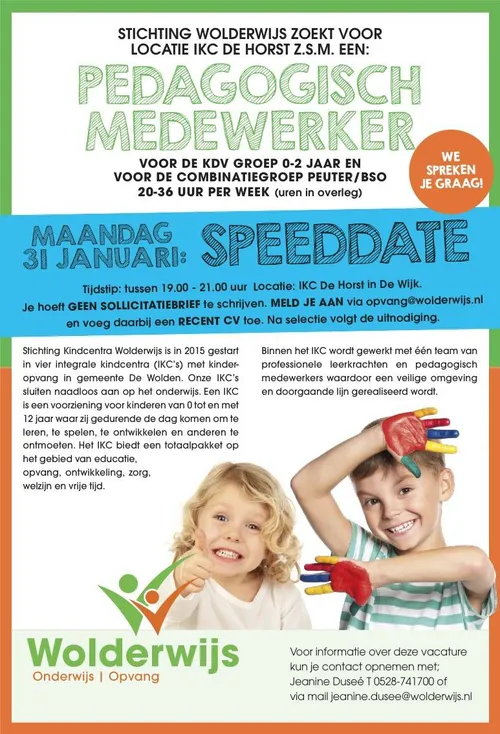 wolderwijs 087 adv speeddate pedagogisch medewerkers fb insta 31 januari