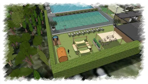 zwembad ruinen artist impression