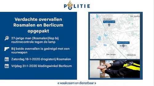 verdachte overvallen rosmalen en berlicum opgepakt