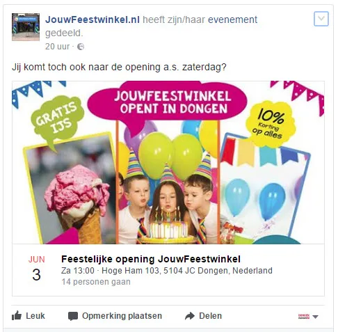 feestwinkelopening