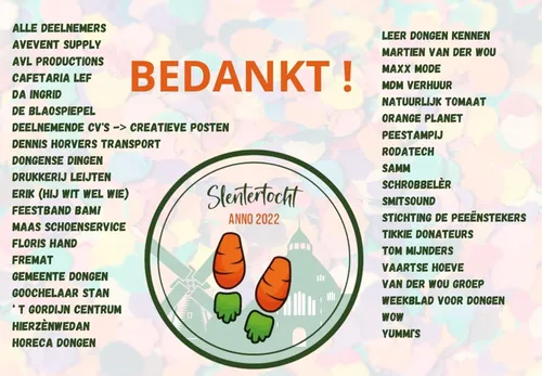 slentertochtbedankjes