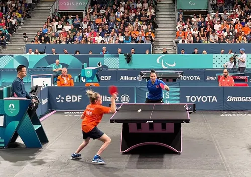 Een beeld uit de bloedstollende finale