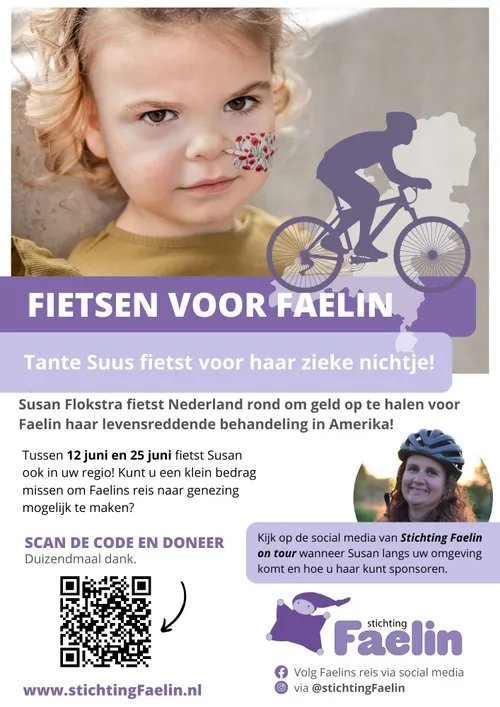 fietsen voor faelin poster algemeen