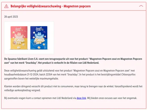 recall lidl snackday popcorn