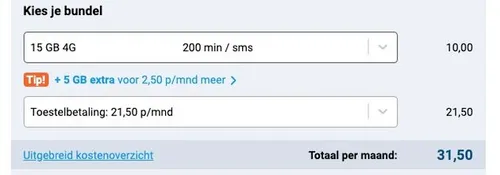 abonnementkosten toestelprijs