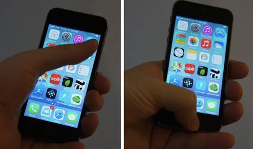 Dit is de bediening van een iPhone 5c met een 4 inch scherm