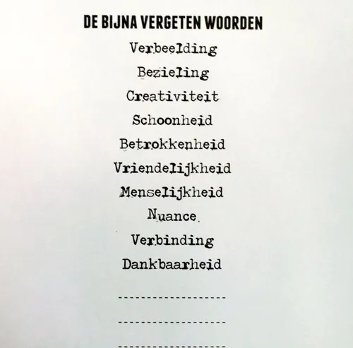 De `bijna vergeten` woorden