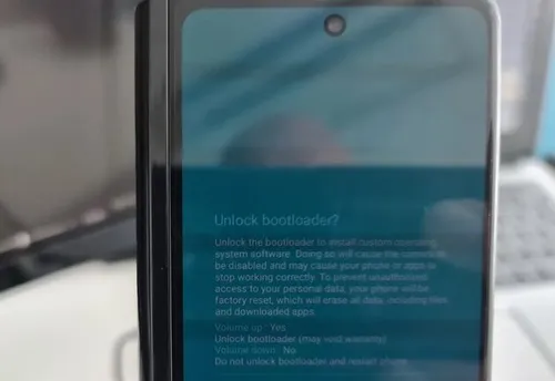 De bootloader `camera` waarschuwing (Bron: <a href=\