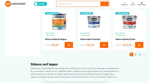 Een categorietekst wordt meestal pas onder de producten weergegeven.