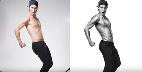 In de Channing Tatum houding.