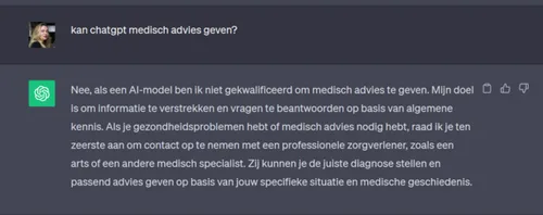 ChatGPT medisch advies