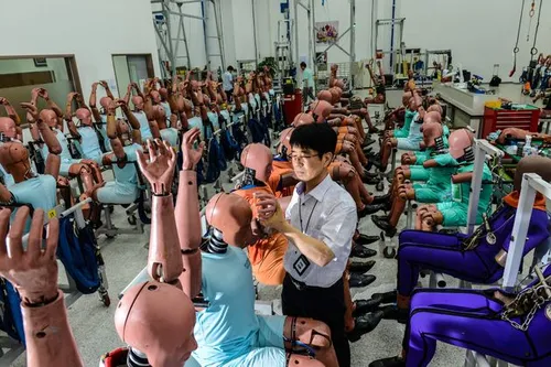 Crash Dummies op de test locatie