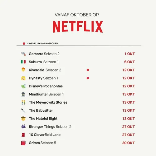 Dit kun je allemaal verwachten in oktober.