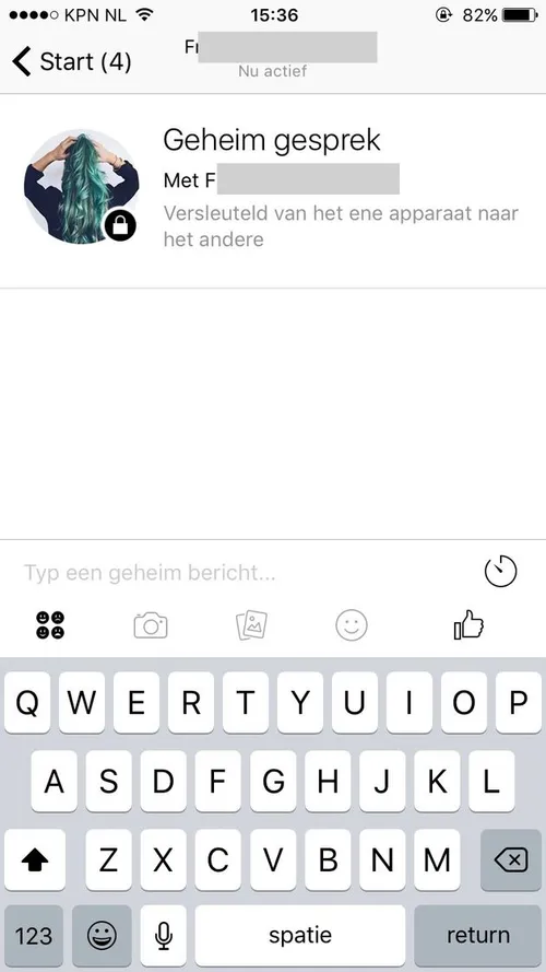 Versleuteld van het ene gesprek naar het andere.
